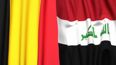 Çad ve IRAQ bayrakları gerçekçi kumaş dokusuyla