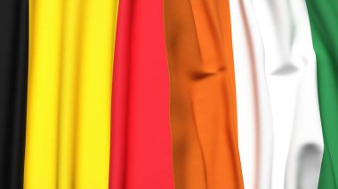 Çad ve IVORY Kıyı Bayrakları gerçekçi kumaş dokusuyla