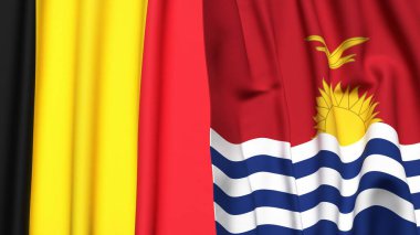 Çad ve KIRIBATI bayrakları gerçekçi kumaş dokusuyla