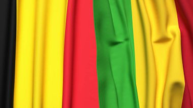 Çad ve MALI bayrakları gerçekçi kumaş dokusuyla