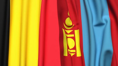 Çad ve Mongo bayrakları gerçekçi kumaş dokusuna sahip.