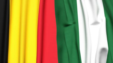 Çad ve NIGERIA bayrakları gerçekçi kumaş dokusuyla