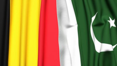 Çad ve PAKISTAN bayrakları gerçekçi kumaş dokusuyla