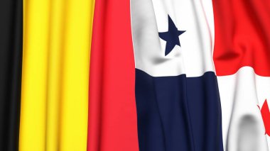 Çad ve Panama 'nın gerçekçi kumaş dokusuyla bayrakları