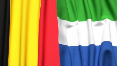 Çad ve Sierra Leone bayrakları gerçekçi kumaş dokusuyla