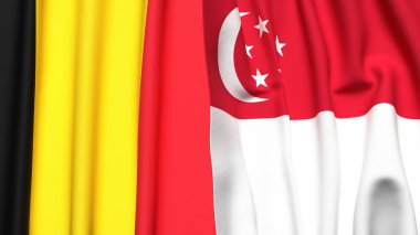 Çad ve ŞARKI bayrakları gerçekçi kumaş dokusuyla