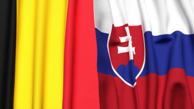 Çad ve SLOVAKIA bayrakları gerçekçi kumaş dokusuyla