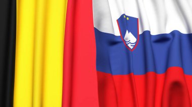 Çad ve SLOVENIA bayrakları gerçekçi kumaş dokusuyla