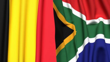 Çad ve Güney Afrika 'nın bayrakları gerçekçi kumaş dokusuyla