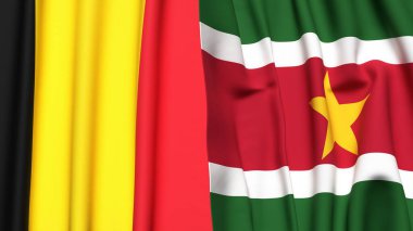 Çad ve SURINAME bayrakları gerçekçi kumaş dokusuyla