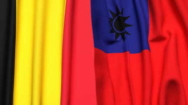 Çad ve Tayvan 'ın gerçekçi kumaşlı bayrakları