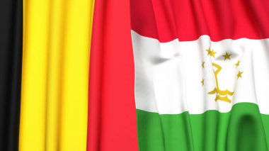 Çad ve TAJIKISTAN bayrakları gerçekçi kumaş dokusuyla