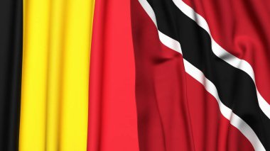 Çad ve TRINIDAD bayrakları gerçekçi kumaş dokusuyla