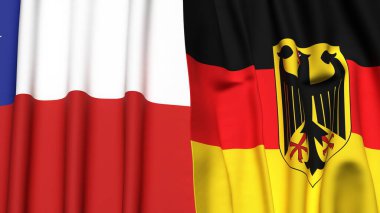 Şili ve Almanya bayrakları gerçekçi kumaş dokusuna sahiptir.