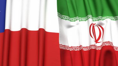 Şili ve İranlıların bayrakları.