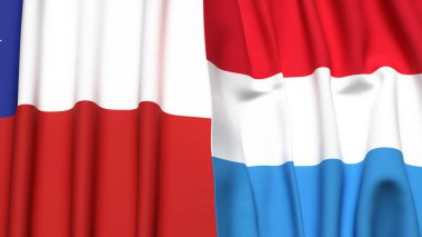 Şili ve LUXEMBOURG bayrakları gerçekçi kumaş dokusuyla