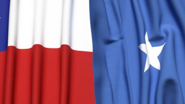 Şili ve SOMALYA bayrakları gerçekçi kumaş dokusuna sahiptir.