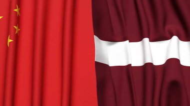 ÇİN Bayrakları ve gerçekçi kumaş dokusuna sahip LATVIA
