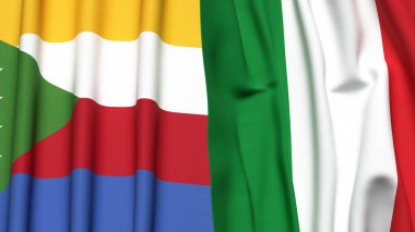 Gerçekçi kumaş desenli Bayraklar ve İtalyanlık