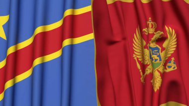 CONGO DEMOKRATİK REKRİK Bayrakları ve gerçekçi kumaş dokusuyla MonteneGRO
