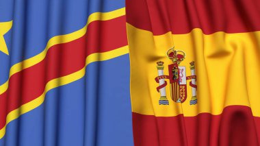 Kongo DEMOKRATİK REKRİK Bayrakları ve gerçekçi kumaş dokusuna sahip İSPIN