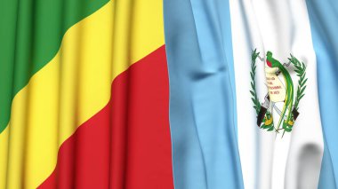 Congo R ve GUATEMALA bayrakları gerçekçi kumaş dokusuna sahip