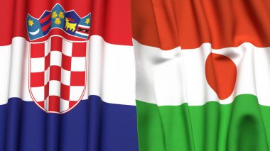 Gerçekçi kumaş dokusuna sahip bayrak ve NIGER