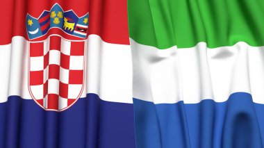 Gerçekçi kumaş dokusuna sahip kruvazyon bayrakları ve SIERRA LEONE