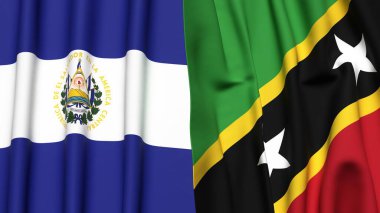 EL SALVADOR Bayrakları ve gerçekçi kumaş dokusuna sahip Aziz KITT