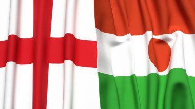 İngiltere bayrakları ve gerçekçi kumaş dokusuna sahip NIGER
