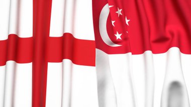 İngiltere bayrakları ve gerçekçi kumaşlı ŞARKI
