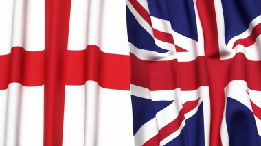 İngiltere bayrakları ve gerçekçi kumaş dokusuna sahip Birleşik KINGDOM
