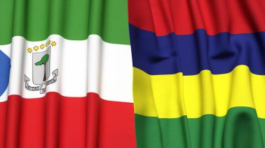 Eşitlikçi Guinea ve Valilik bayrakları gerçekçi kumaş dokusuna sahiptir.