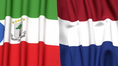 Eşitlikçi Guinea ve Gerçekçi kumaş dokusuna sahip Güney Amerika bayrakları