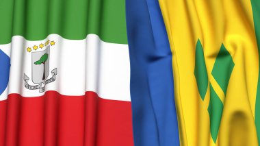 Eşitlikçi Guinea bayrakları ve gerçekçi kumaş dokusuna sahip Aziz VINCENT