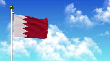 BAHRAIN 4K 'ta Alfa Kanalı ve Gökyüzü Arkaplanı ile Dalgalanma