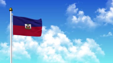 HAITI 4K 'de Alfa Kanalı ve Gökyüzü Arkaplanı ile Dalgalanma