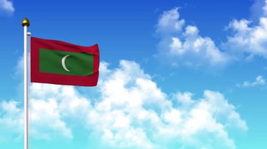 4K 'da Alfa Kanalı ve Gökyüzü Arkaplanı ile Maldivler Dalgalanıyor