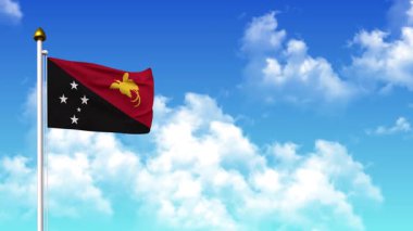 PAPUA NEW GUINEA 4K 'de Alfa Kanalı ve Gökyüzü Arkaplanı Dalgalanması