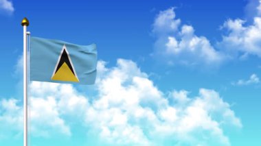 SAINT LUCIA 4K 'de Alfa Kanalı ve Gökyüzü Arkaplan Dalgalanması