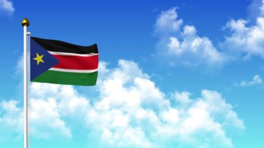 4K 'da Alfa Kanalı ve Gökyüzü Arkaplanlı Güney Ani Bayrak Dalgası