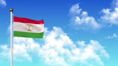 4K 'da Alfa Kanalı ve Gökyüzü Arkaplanı ile Tayvan Bayrağı Dalgalanması