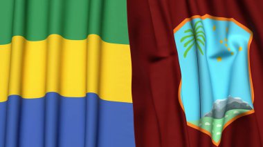 GABON ve Batı Hint Adaları bayrakları.