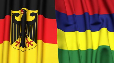 GERMANY Bayrakları ve gerçekçi kumaş dokusuna sahip belediye başkanlığı