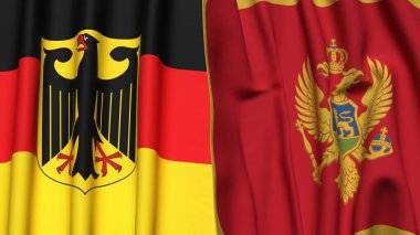 GERMANY Bayrakları ve gerçekçi kumaş dokusuna sahip MonteneGRO