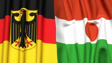 GERÇEK Bayrakları ve gerçekçi kumaş dokusuna sahip NIGER
