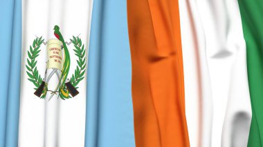 GATEMALA Bayrakları ve gerçekçi kumaş dokusuna sahip IVORY Sahili