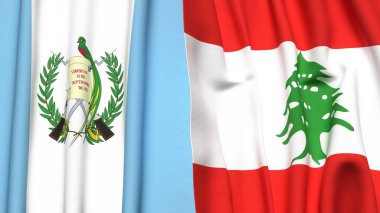 Guatemala ve LeBron bayrakları gerçekçi kumaş dokusuyla