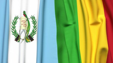 Guatemala ve MALI bayrakları gerçekçi kumaş dokusuyla