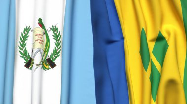 Guatemalalı bayraklar ve gerçekçi kumaşlı Aziz Venture.